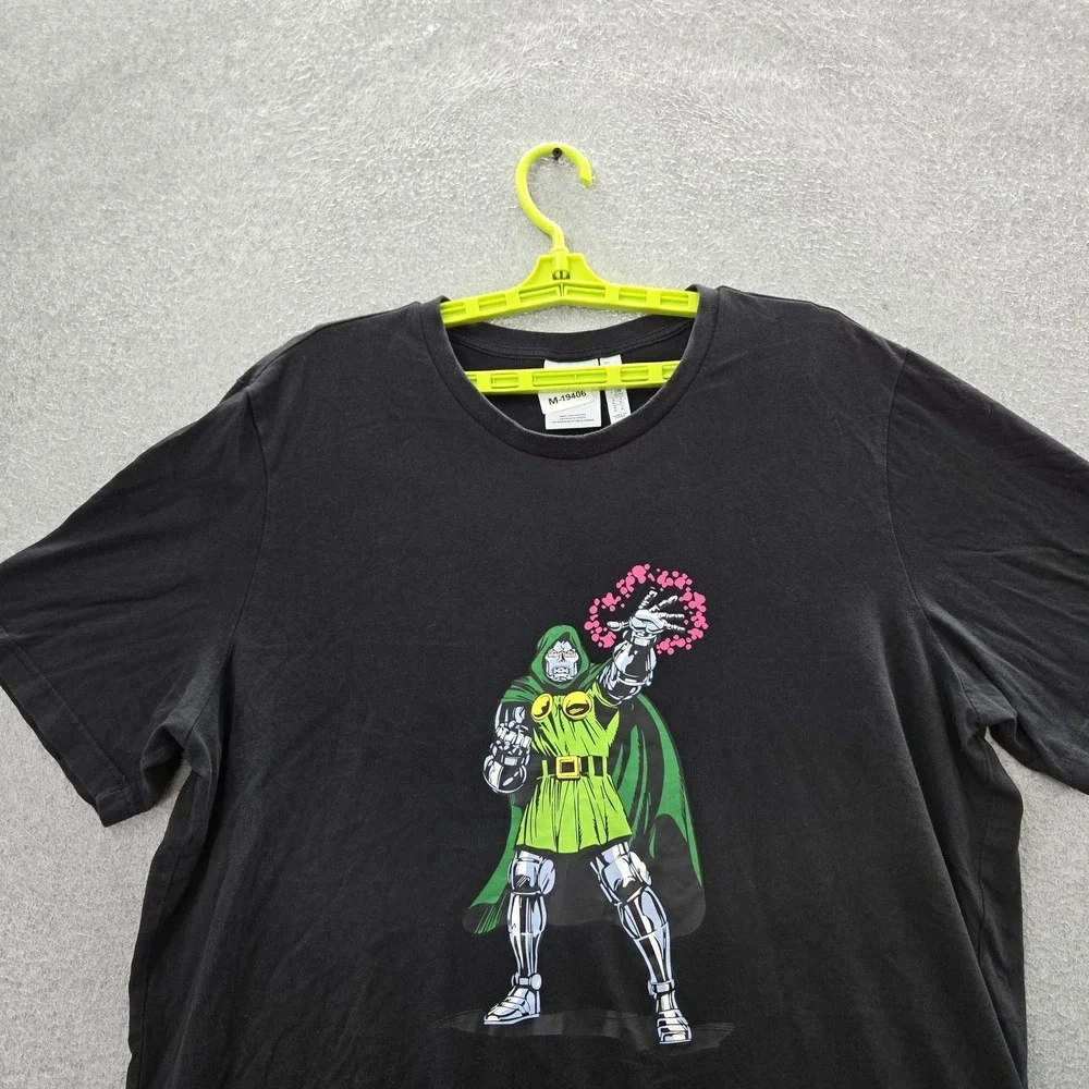 Adidas x Marvel Men Shirt XL Black Graphic Doctor‎ Doom Short Sleeve Logo